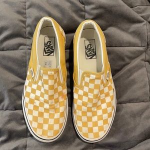 Vans Yellow Checkered Slip-Ons